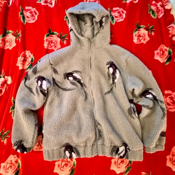 Taylor Swift Speak Now (Taylor’s Version) Koi Fish Sherpa Zip Hoodie M Gray - Picture 13 of 15